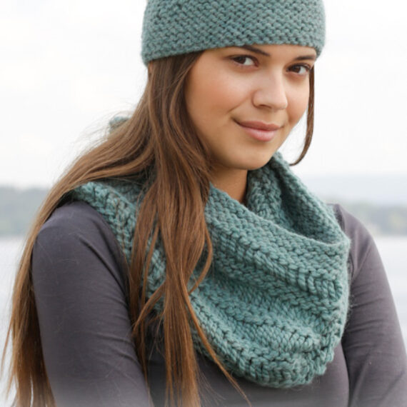 Out to Sea Head Band & Snood by DROPS Design