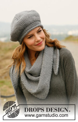 Paris Beret & Shawl by DROPS Design