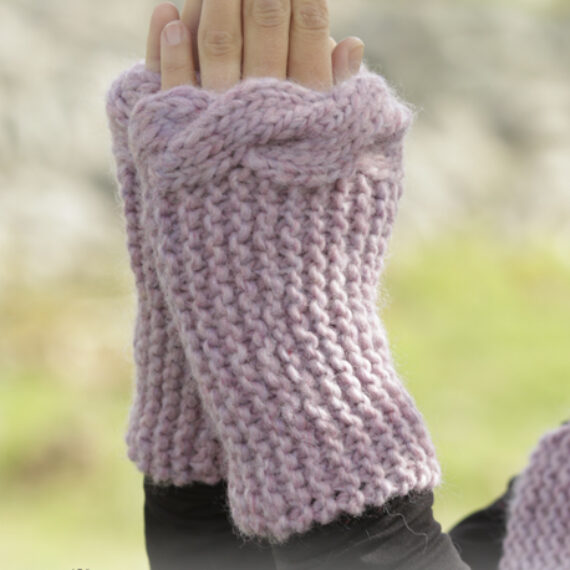 Cable Embrace Wrist Warmers by DROPS Design