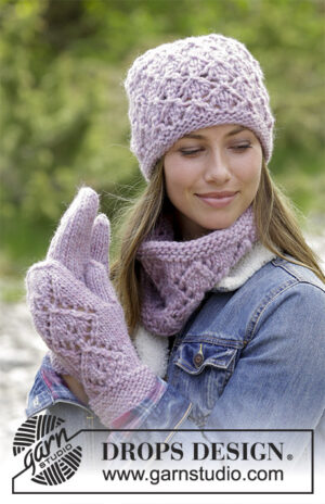 Delicia Hat, Mittens & Neck Warmer by DROPS Design
