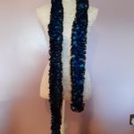 Black and Glittery Blue Passion Ice Boa / Scarf