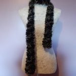 Joy Prism Glittery Silver and Black Boa Scarf