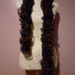 Joy Metallic Glittery Purple Ruffle Scarf