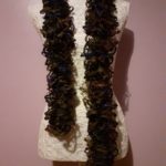Joy Metallic Glittery Dark Green Ruffle Scarf