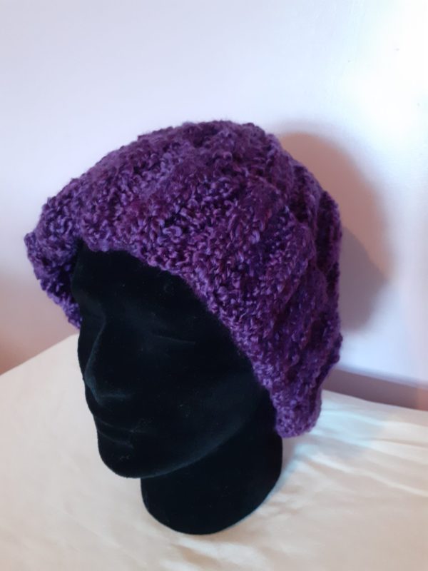 Homespun Slouchy Purple Hat