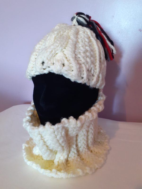Fab Cable Cream Hat and Ribbed Snood