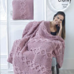 Cable Cushion and Blanket by King Cole (5339)