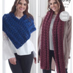 Poncho and Wide Scarf by King Cole (5198)