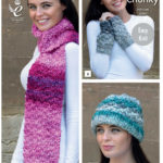 Scarf, Hat and Wrist Warmers by King Cole (4354)
