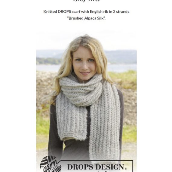 Grey Mist Scarf by DROPS Design