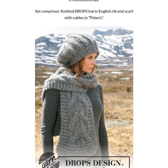 Colombelle Hat and Scarf by DROPS Design